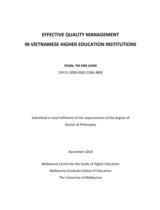 Effective quality management in vietnamese higher education institutions / Phan Thị Kim Loan