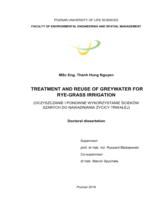 Treatment and reuse of greywater for rye-grass irrigation / Nguyễn Thanh Hùng ; Supervisor : Ryszard Błażejewski