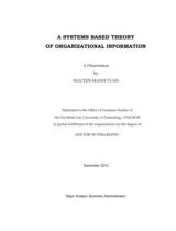 A systems based theory of organizational information : a dissertation