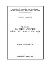 So sánh đối chiếu ngữ pháp tiếng Thái Lan và tiếng Việt