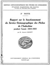 Rapport sur le fonctionnement de l'Institut Océanographique de l'Indochine : pendant l'année 1932-1933 / P. Chevey