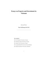 Essays on exports and investment in Vietnam / Nguyễn Thị Phương Thảo ; Supervisor : Joe Tharakan